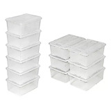 Set 10 Cajas Apilables Plásticas Transparentes Con Tapa