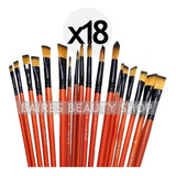 Set Kit 18 Pinceles Para Maquille Artistico Profesional