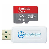 Micro Sd Sandisk De 32gb Clase 10 + Adaptador Ebs -blanco