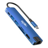 Adaptador Hub Multipuertos Usb Hdmi Tarjetas Sd Rj45 Usb C 