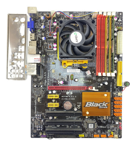 Placa Mãe Ecs Black Mcp78m-a + Amd Phenom Quad 9650 + 4g  