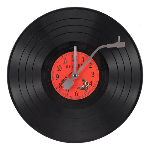 Zoypar Reloj De Pared Con Disco De Vinilo Negro Musical, Fun