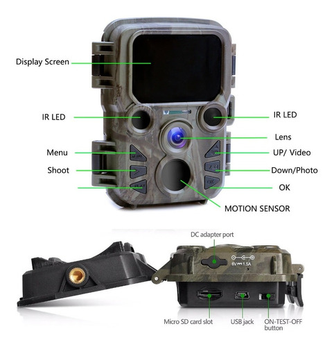 Câmera Trilha Mini Caça Vigilância Espião 301