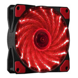 Fan Cooler Netmak 12 Cm Con 15 Luces Leds Rojo Nm-12025r