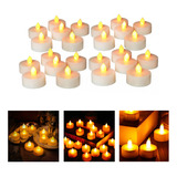 Velas Led Cálidas Con Pila X 24 Souvenir Fiesta Decoración 