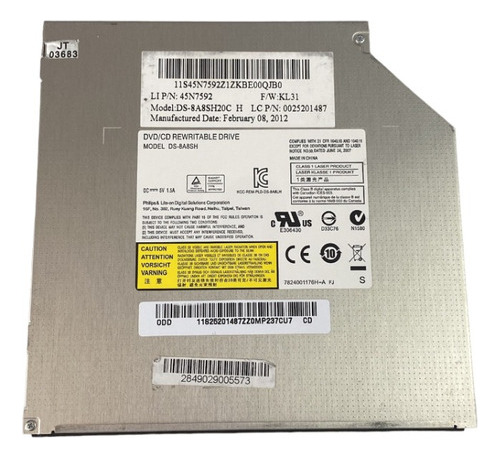 Drive Cd/dvd Sata Notebook Asus X45u - Ds-8a8sh