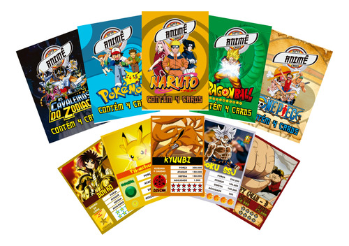 Card Game Animês - Kit De 50 Pacotes Sortidos