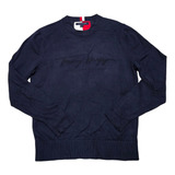 Sueter Tommy Hilfiger Mediano M Azul Letras