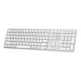 Teclado Plateado Blanco Inalambrico Numpad Multidispositivo