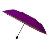 Sombrilla Paraguas De Bolsillo Doble Tela Proteccion Solar Color Morado Diseño De La Tela Liso