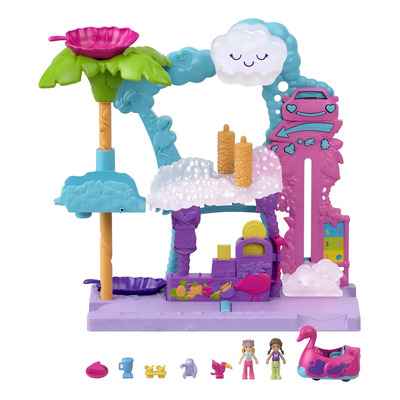 Muñeca Polly Pocket Pollyville Auto-lavado Con 2 Muñecas
