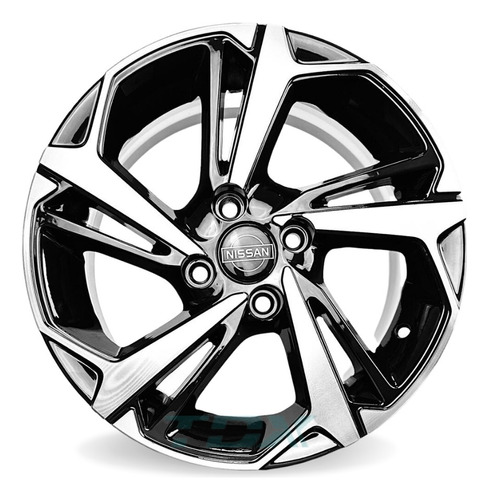 Rodas Nissan March Versa Aro 15 4x100 (jogo) + Bicos S279 Cor Preto Com Diamantado