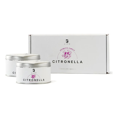 Velas De Citronela 260g, Kit 2 Velas. Duración 26hrs B Life | Meses sin interés