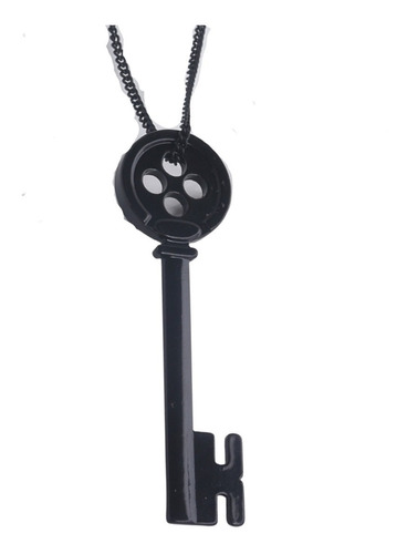 Collar Coraline La Puerta Secreta, Tim Burton Negro Boton