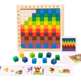 Cubos De Colores Rompecabezas Juguetes Bloques Con 20 Cartas
