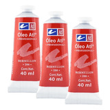 Oleo Atl T-14 40ml Arte Pintura Colores A Escoger 3 Pack Color Del Óleo Bermellón No. 206 3pz