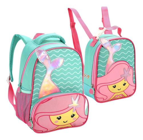 Kit Mochila Escolar Creche Infantil Lancheira Térmica