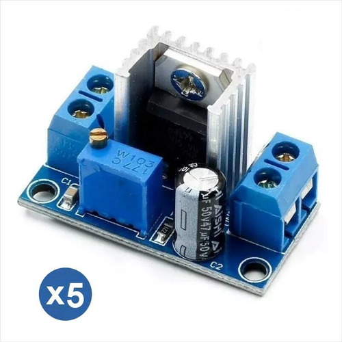 Pack 5 Lm317 Módulo Regulador Voltaje Lineal Ajustable Dc