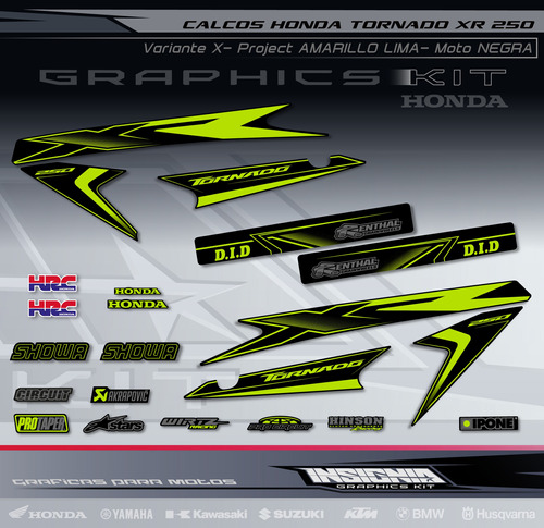 Calcos Honda Tornado - X- Project Line - Insignia Calcos