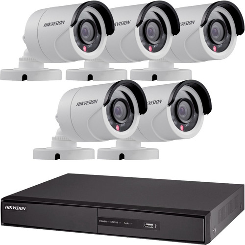 Kit Seguridad Hikvision Full Hd Lite Dvr 8 + 5 Camaras Ip 66 M3k