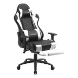 Silla Gamer Titanium Negra Con Blanco 