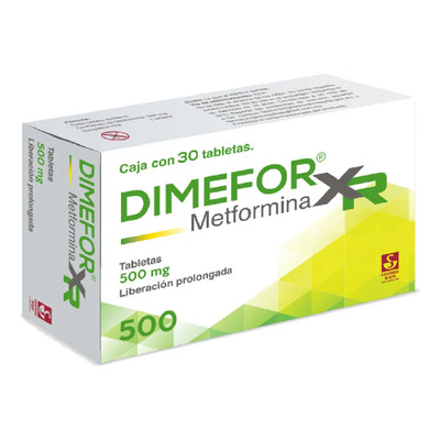 Dimefor Xr Tableta De Liberación Prolongada 500 Mg, 30 Tabletas | Envío gratis