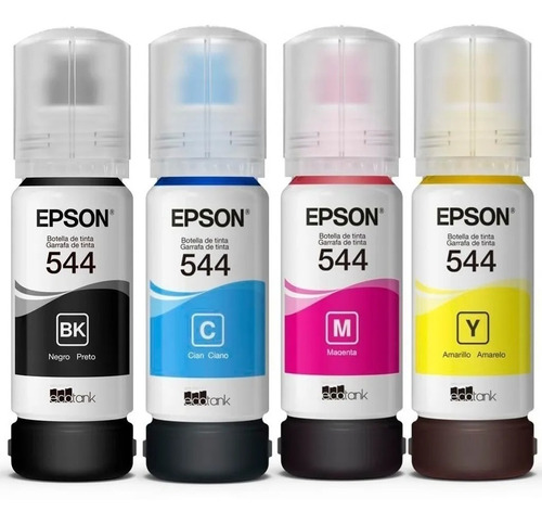 Pack 4 Tintas Epson 544 Botellas Originales L3110 L3150 