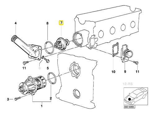 Termostato Refrigerante Motor Para Bmw Serie 3 E36 323i M52 Foto 2