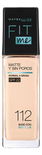 Base Líquida Maybelline Fit Me Matte + Poreles 30ml Tono 112