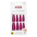 Uñas Glue-on Kiss Glam Fantasy - Bordeaux