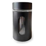 Especiero De Vidrio Frasco Con Tapa Metal - Sheshu Home Color Negro