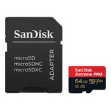 Cartão Memória Microsd Sandisk 64gb Micro Sd Extreme Pro+adp