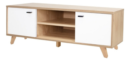 Mueble Tv Mundo In Castella Centro Entretenimiento 130x40 Cm Color Blanco