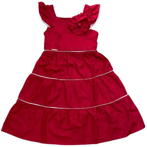 Vestido Infantil Juvenil Vermelho Tamanhos 6 Ao 12 25607