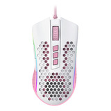 Mouse Gamer Redragon Storm M808wp Rgb 8 Botões Branco Rosa