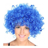 Peluca Afro De Fantasía Azul Pacífico !! Tamaño De La Base Ajustable