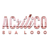 Logo 3d Espelhado P/ Parede Personalizado  Acrílico 70x50