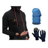 Campera Deportiva Hombre + Guante Térmico + Cuello Salomon