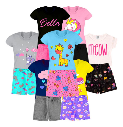 Kit 10 Peças Roupa Infantil Menina Feminino Atacado Verão