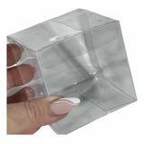 50 Caja Acetato Cristal 7x7x7 Cubo Souvenir Bombones