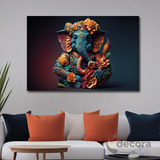 Cuadro Elefante Colores Canvas Elegante Sala Animal 25 60x40