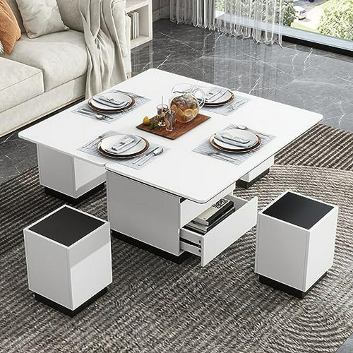 Mesa De Centro Elevable De 47 Pulgadas Con Almacenamiento