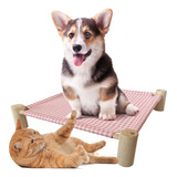 Cama Catre Elevado Gato Perro Conejo Refrescante Pino Medium