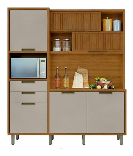 Cozinha 6 Portas 2 Gavetas Loft Off White