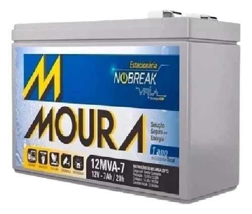 Bateria Moura 12v/7ah 12 Mva-7 Ups Apc/eaton/polaris/vertiv