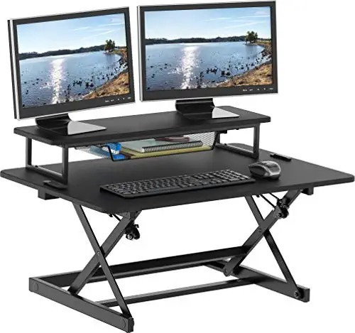 Shw 36-inch Height Adjustable Standing Desk Sit To Stand Ris