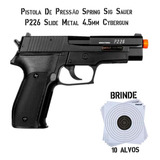 Pistola Pressão Mola Sig Sauer P226 Slide Metal 4.5mm + Alvo