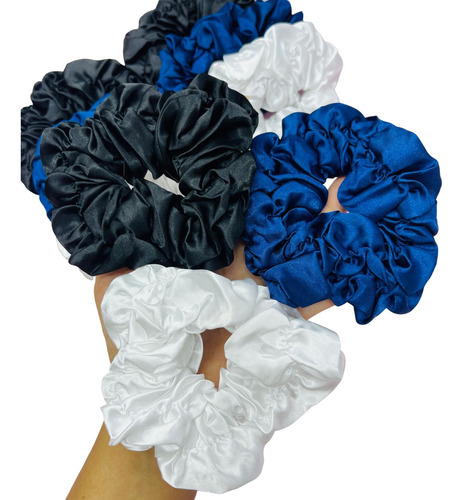 3 Unidades Bambas Moñas Scrunchies Satinados 