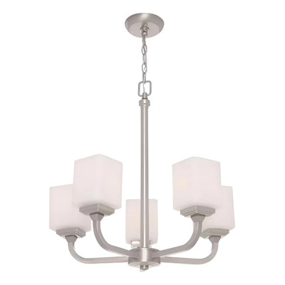 Lampara De Techo Colgante 21.7'' Moderna 5 Luces 60w Estructura Gris