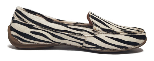Sapato Mocassim Social Feminino Liliah Shoes Em Couro Zebra